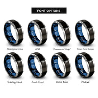 font options for inside engraving on black & blue & grey strength bindrune rings