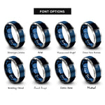 font options for inside engraving on blue & gray strength rings