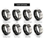 font options for inside engraving on black & grey stretching cat rings