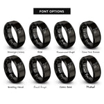 font options for inside engraving on black stretching cat rings