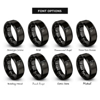 font options for inside engraving on black stretching cat rings