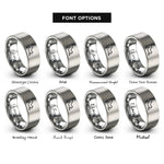 font options for inside engraving on silver stretching cat rings