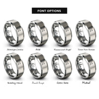 font options for inside engraving on silver stretching cat rings