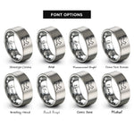 font options for inside engraving on gray stretching cat rings