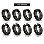 font options for inside engraving on black & silver string headstock rings