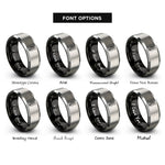 font options for inside engraving on black & silver string headstock rings