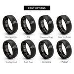 font options for inside engraving on black string headstock rings