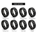font options for inside engraving on black string icon rings