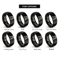 font options for inside engraving on black string icon rings