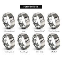 font options for inside engraving on gray string icon rings