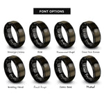 font options for inside engraving on gunmetal & black string orchestra circle rings