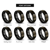 font options for inside engraving on gunmetal & black string orchestra circle rings