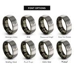 font options for inside engraving on gunmetal & gray string orchestra circle rings