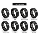 font options for inside engraving on black string winding rings