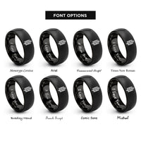 font options for inside engraving on black string winding rings