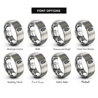 font options for inside engraving on grey string winding rings