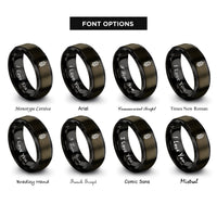 font options for inside engraving on gunmetal & black string winding rings