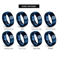 font options for inside engraving on blue stripes emblem rings