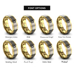 font options for inside engraving on gold & silver stripes emblem rings