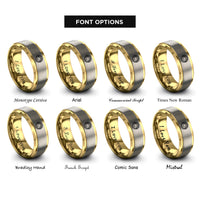 font options for inside engraving on gold & silver stripes emblem rings