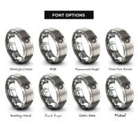 font options for inside engraving on gray stripes emblem rings