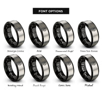 font options for inside engraving on black & gray studio condenser microphone rings
