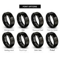 font options for inside engraving on black studio condenser microphone rings
