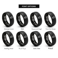 font options for inside engraving on black studio condenser microphone rings
