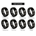 font options for inside engraving on black studio condenser microphone rings