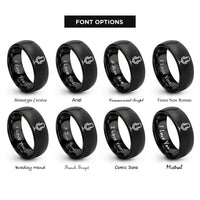 font options for inside engraving on black studio microphone rings