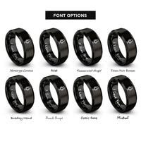 font options for inside engraving on black studio microphone rings