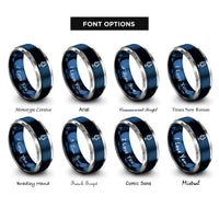 font options for inside engraving on blue & grey studio microphone rings