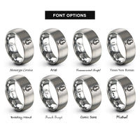 font options for inside engraving on gray studio microphone rings