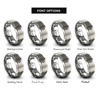 font options for inside engraving on gray studio microphone rings