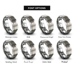 font options for inside engraving on silver studio microphone rings