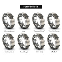 font options for inside engraving on silver studio microphone rings