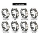 font options for inside engraving on silver studio microphone rings