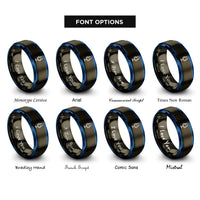 font options for inside engraving on gunmetal & blue studio microphone rings