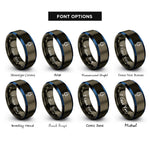 font options for inside engraving on gunmetal & blue studio microphone rings