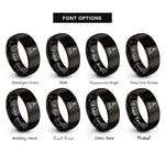 font options for inside engraving on black stupa rings