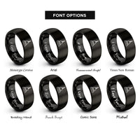 font options for inside engraving on black stupa rings