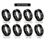 font options for inside engraving on black & grey stylist apron rings