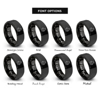font options for inside engraving on black stylist apron rings
