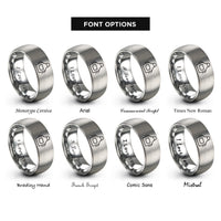 font options for inside engraving on silver stylist apron rings
