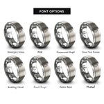 font options for inside engraving on grey stylist apron rings