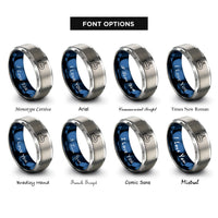 font options for inside engraving on blue & gray submarine rings