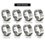 font options for inside engraving on gray submarine rings