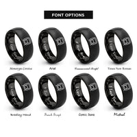 font options for inside engraving on black subway car front rings