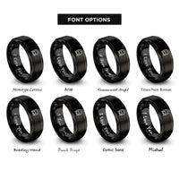 font options for inside engraving on black subway car front rings