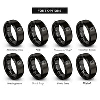 font options for inside engraving on black subway car front rings